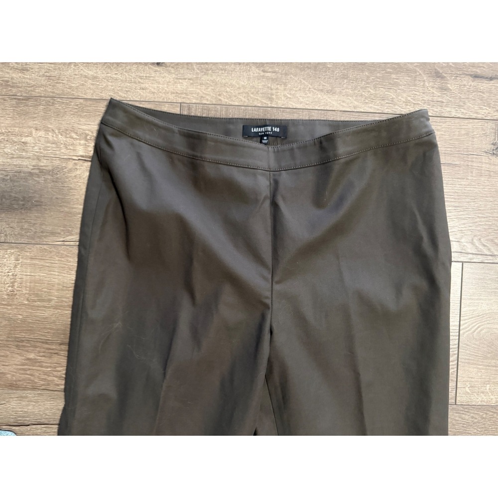 Lafayette 148 New York Women's Brown Flat Front Straight Leg Dress Pants Size 10 - Picture 2 of 6